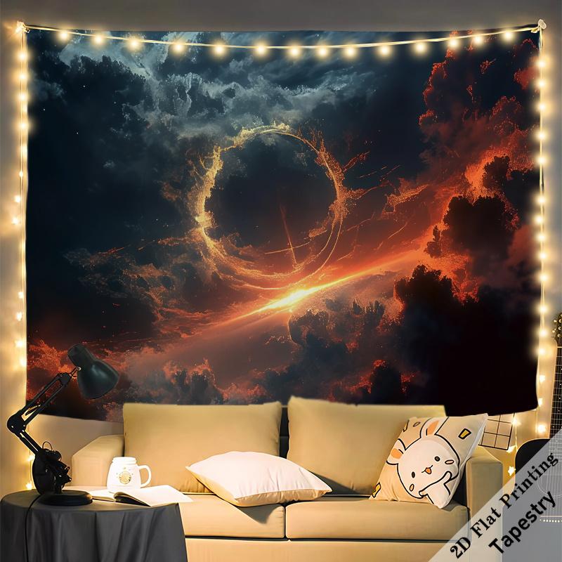 Large Cosmic Galaxy Nebula Tapestry Wall Art Space Abstract Sunset Glow Decor Hanging Room Decor 180x280cm