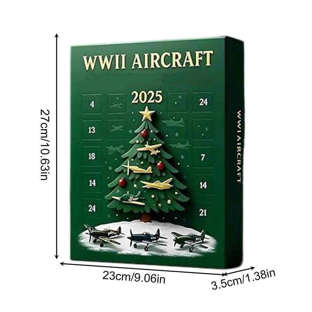 Aircraft Calendar Advent Acrylic Warbirds Decor 24 Days Christmas Countdown Calendar With 24 Warbirds Pendant For Women Kids