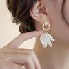 Irregular metal zircon acrylic petal stud earrings flower earrings temperament light luxury design light style decoration