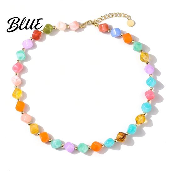 Charmanter Hals Schmuck Klobiger Bunter Perlen Choker Harz Perlen Halskette