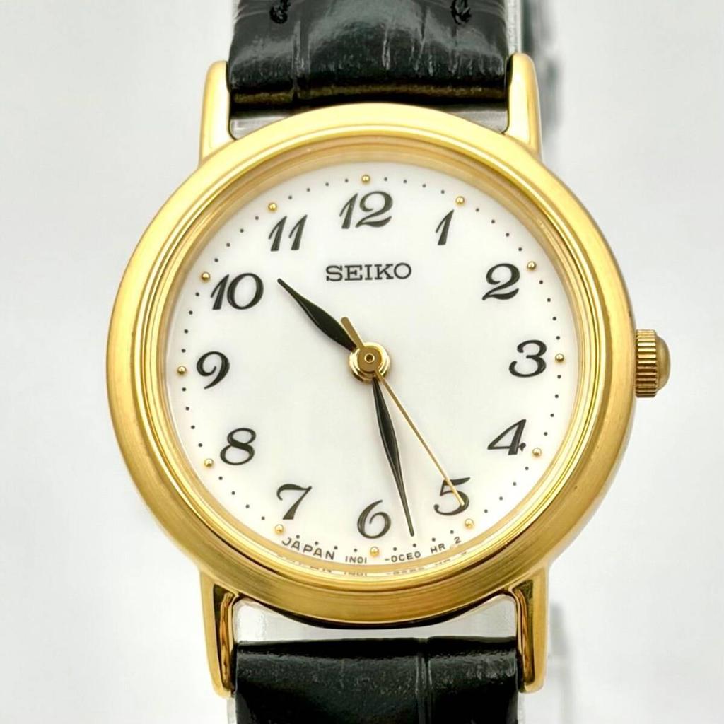 SEIKO Watch Gold 8N0074 New Strap [Excellent Condition/ New Battery] Ladies' 1N01-0BA0