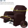 4-teiliger Stretch-Liegesessel-Überzug Jacquard-Liegesesselbezüge mit Seitentasche Rutschfest 1-Sitzer Sofa Möbelprotektoren