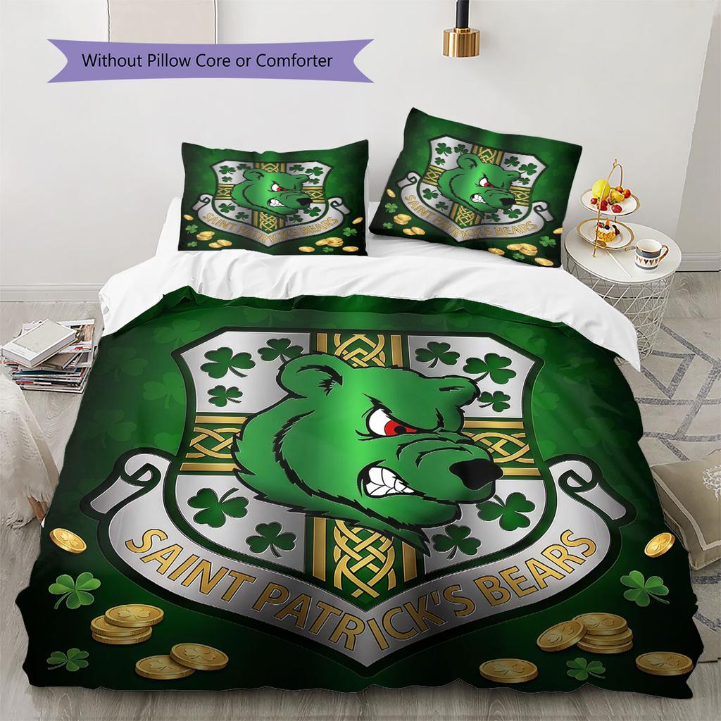 Unionbears Muster Bettwäsche Steppdecke Set Bettbezug Kissenbezug Heimdekoration Geburtstagsgeschenk (1 Bettbezug + 2 Kissenbezüge, ohne Füllung)