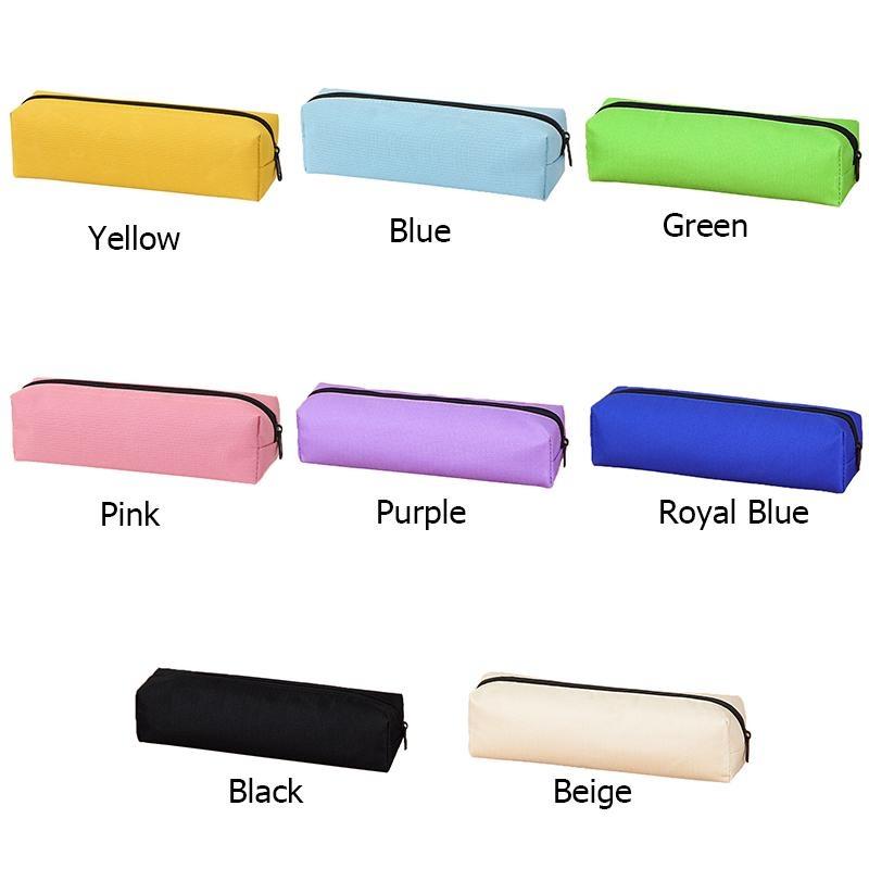 2ks jednobarevné pouzdro na tužky Dívčí chlapci Jednoduchá látková krabička na psací potřeby Přenosné děti Teenagery zpět do školy pouzdro na tužky