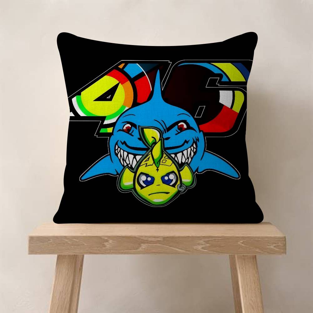 VValentino Moto Gp RRossi 46 Decorative Room Aesthetics Pillow Case Home Decor Bedroom Sofa Bed Couch Pillow Cover 45x45