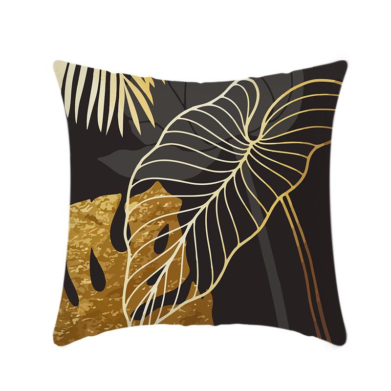 

Новая серия «Легкая роскошь» с принтом золотых растений, наволочка из шелка с трафаретной печатью, наволочка для диванной подушки 45 * 45Cm pillowcase