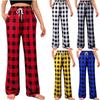 Pantalones casuales para mujer, pantalones con estampado a cuadros, pantalones largos de longitud completa, pantalones deportivos