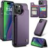 IPhone Wallet Protective Case with Card Holder, RFID Shielding, Men's and Women's Shock-absorbing Leather Bracket, Durable Protective Phone Case