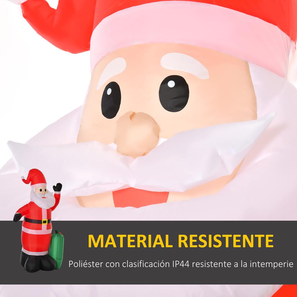 Inflatable Santa Claus with Gift Sack, Santa Claus Inflatable with Lights and Inflator 148x85x240 cm Multicolor