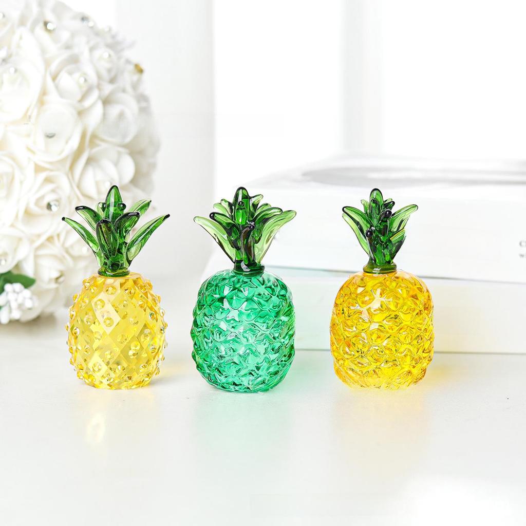 Gelbgrünes Kristall-Ananas-Desktop-Ornament