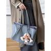 Minimalist Korean-Style Color-Block Tote Bag Women Spacious Waterproof Commuter With Zip Multi-Pocket Design