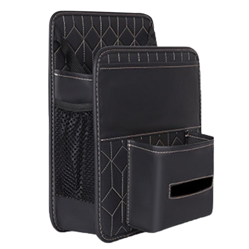 Car Storage Bag Multifunctional PU Leather Between Seats Organizer Portable & Reusable Car Spacious Storage For Phone Purse Keys