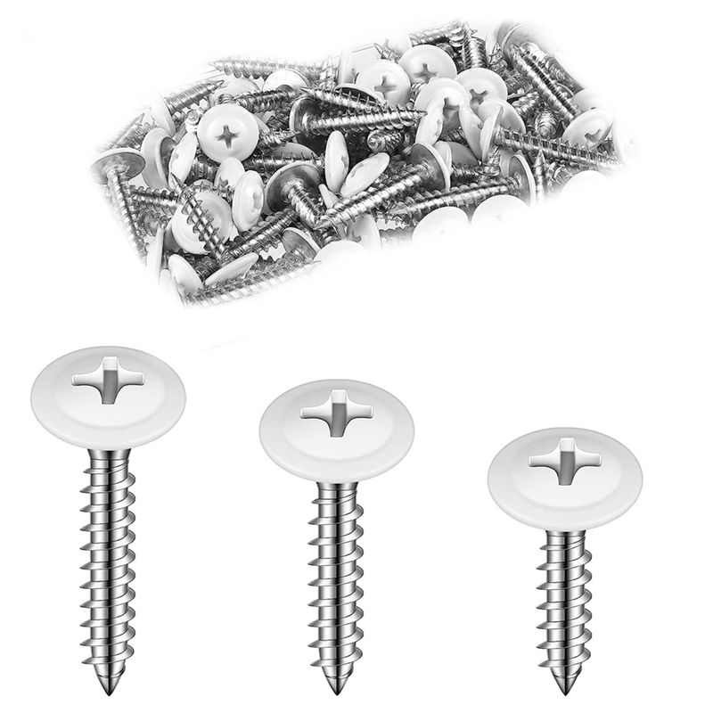 BHBL White Screws Wood White Sheet Metal Screw Thread Truss Head Fast Self Tapping White Pan Cabinet Screws
