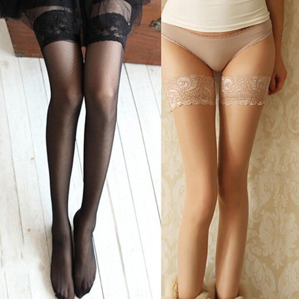 Women Sexy Stockings Lace Top Silicon Strap Slip-resistant Thigh Nightclub High Female Erotic Gift Over The Knee High Long Socks