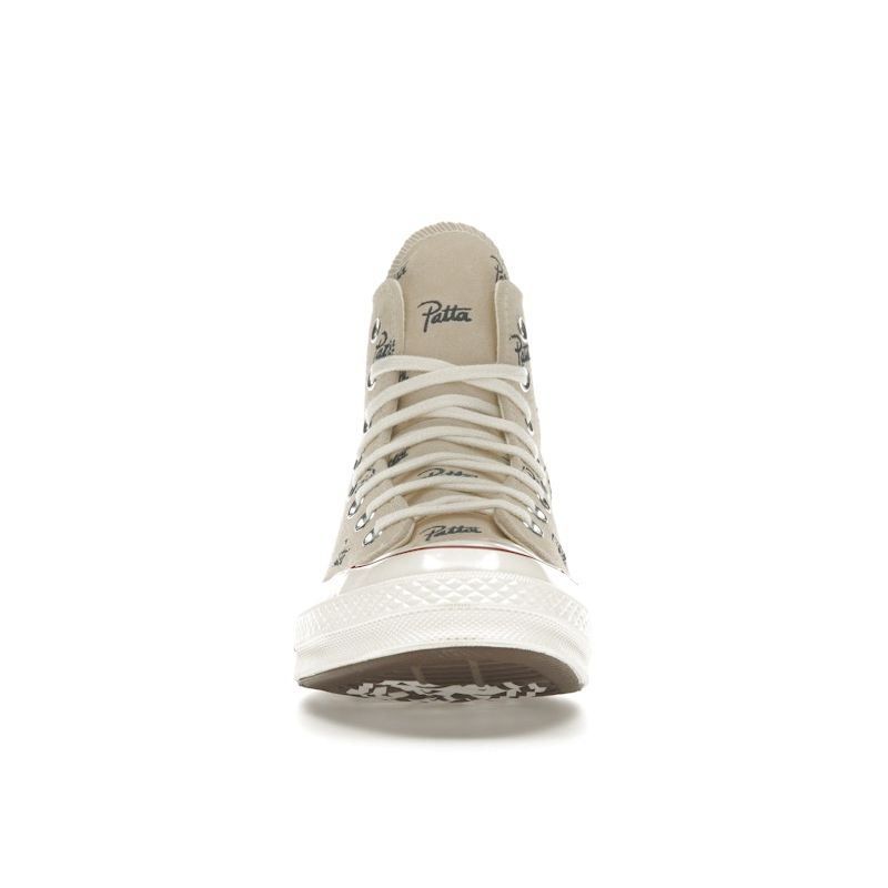 Converse Patta X Chuck 70 High Mini Logo Pack - Natural Ivory Unisex Sneakers Cream Black A12831C