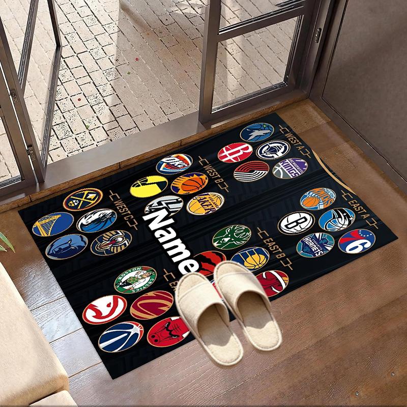 Benutzerdefinierter Name Personalisierter Basketball Druck Teppich, Vielseitiger Wohnkultur Teppich, für Spielzimmer, Wohnung, Balkon, Eingangsbereich, Flur Geschenk