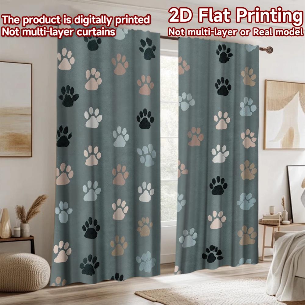 2D flat Photography Backdrop Popular Backdrop Colorful Paw s 100% Polyester Birthday Party for Indoor celebrations for