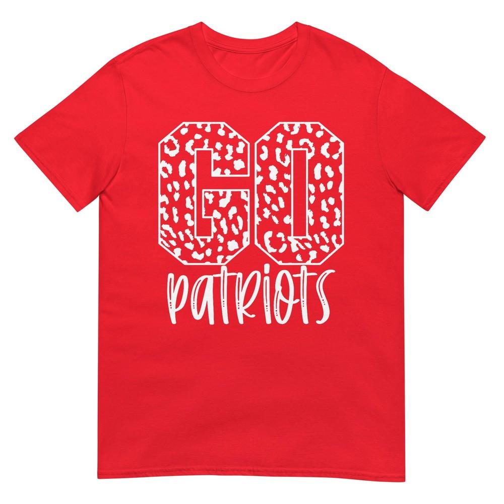 Patriots Team Mascot School Spirit Game Night Leopard Print Tshirt S
