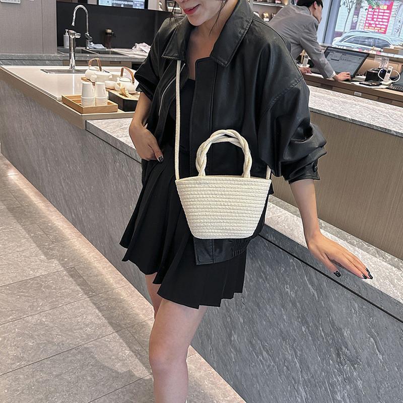 Adorable Rainbow Cloud Tote Bag Handcrafted Cotton Linen Weave Ideal For Beach Getaway