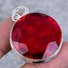 Mozambique Garnet Gemstone 925 Sterling Silver Jewelry Pendant 1.81"