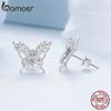 BAMOER 925 en argent Sterling exquis papillon boucles d'oreilles insectes boucles d'oreilles pour les femmes fête cubique zircone bijoux fins