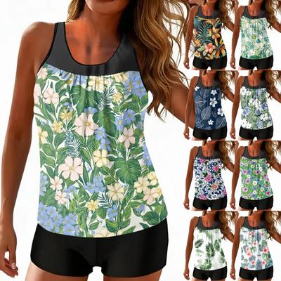 Damen Boho Print geteilter Badeanzug Sport Badeanzug