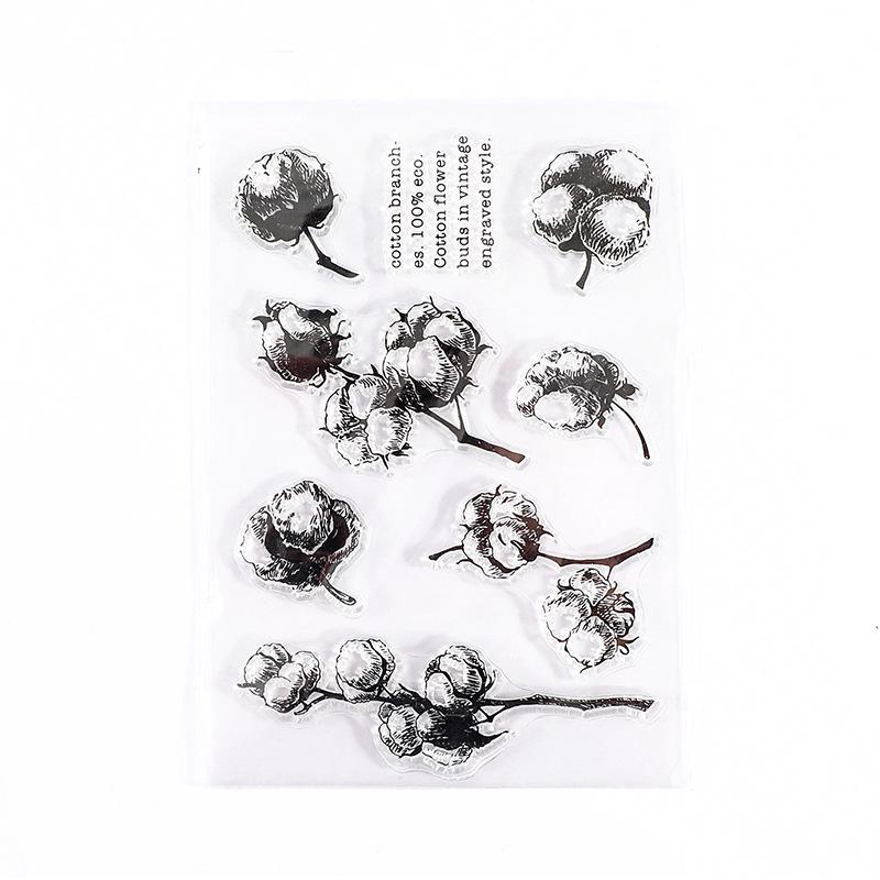 

16 прозрачных силиконовых штампов для украшения блокнота: Дизайн коллажа из ретро-растений и цветочных композиций