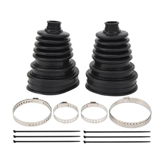 2Pcs CV Joint Dust Cover Set with 4 Stainless Steel Clamps 6 Cable Ties Silicone Waterproof Dustproof Axle Boot Repair Kit for Universal Car