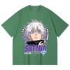 230 Gsm 100% Cotton Jujutsu Kaisen V27 Gojo Print Unisex Heavy Cotton T Shirt