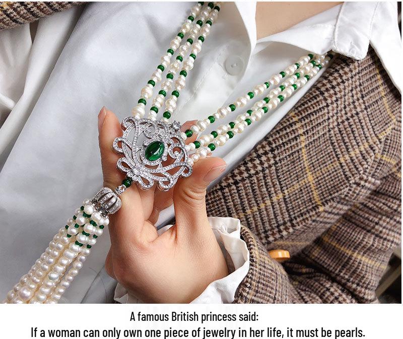 Elegant Freshwater Pearl Multi-Wear Long Necklace - Women's Fashion Accessory