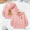 Comic Cartoon Sweatshirts Zip Up Casual Hoodie Lovely Capybara Jacket for Boys Girls Zipper Spring and Autumn Trendy Hoodies