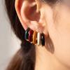Vintage Bunte Emaille Runde Creolen für Damen Mädchen Edelstahl Metall Kreis Geometrisch Huggie Ohrringe Schmuck
