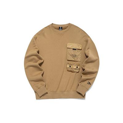 Sudadera Deportiva Holgada de Cuello Redondo para Hombre Tops Caqui 152148742-1