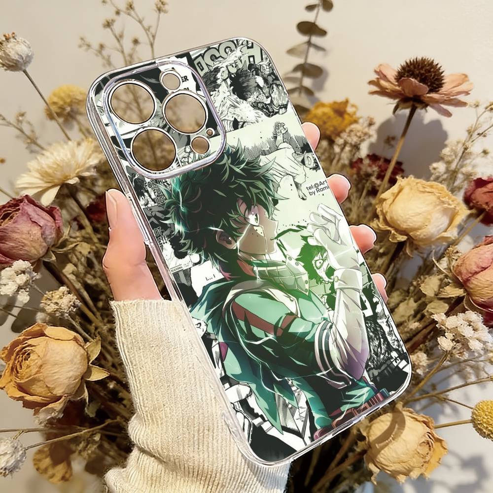 

My Hero Academia Izuku Midoriya Phone Case For iPhone 17 16 15 14 13 12 11 Mini Pro Max Plus Transparent Cover iPhone14Pro