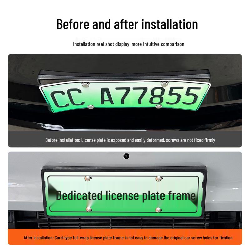 2026/2024 ZHIJIE R7 License Plate Frame, Full Edge Green Plate Frame for New Energy Vehicles