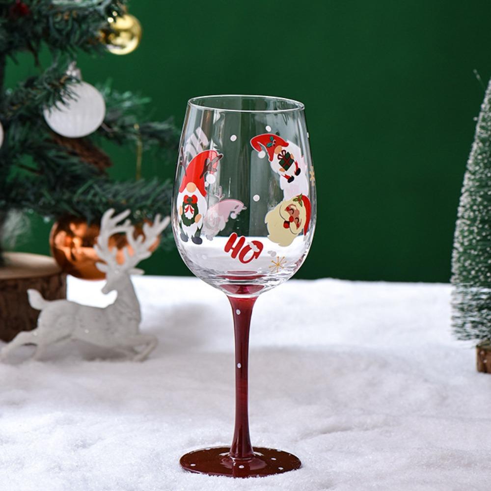 Transparent Red Wine Glass Hand Painted Wine Cups Household Crystal Cups Family Dinner