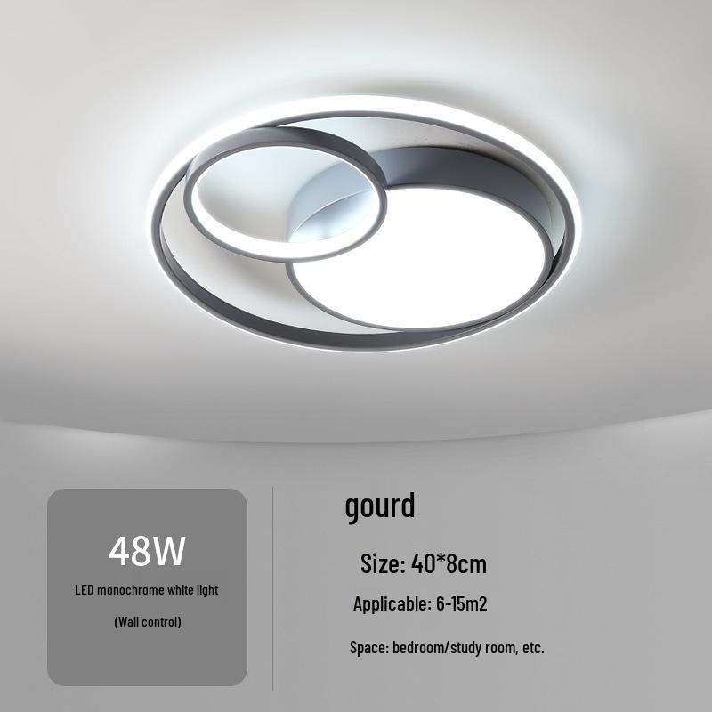 Nordic Modern LED Ceiling Light - Minimalist Black & White Design for Bedroom, Study, or Romantic Settings