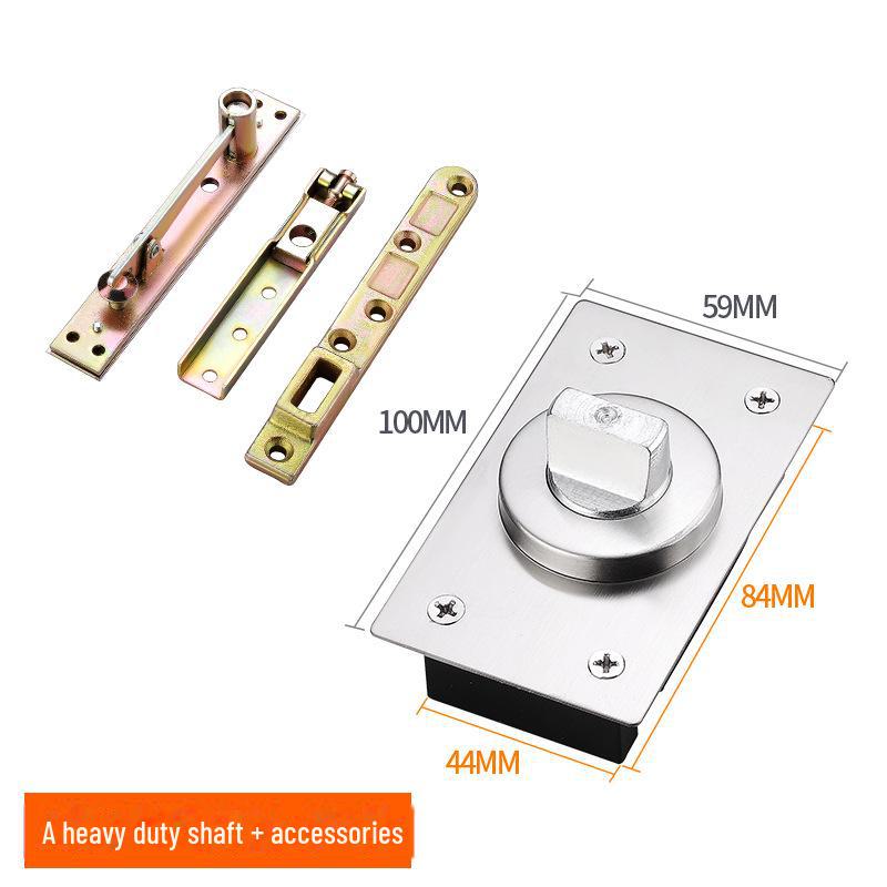 Heavy-Duty Stainless Steel Invisible Rotating Door Hinge with Hidden Up-Down Heaven and Earth Shafts