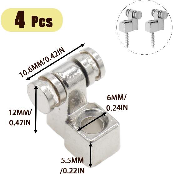 4Pcs Roller String Tree for Fender Strat/Telecaster, Guitar String Guide Retainer with Locking Screws, Chrome Tuning Stabilizer for Electric Guitars