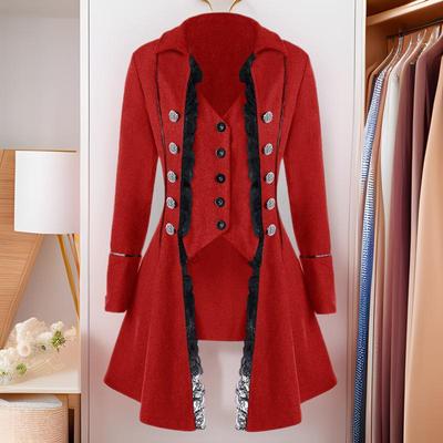 2023 Medieval Long Sleeve Three-Button Women's Slim Fit Irregular Coat