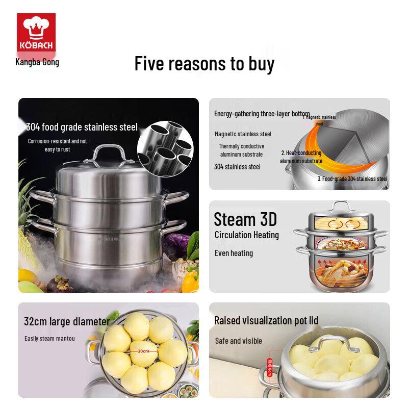 Kangbach Stainless Steel Multi-Layer Steamer Pot