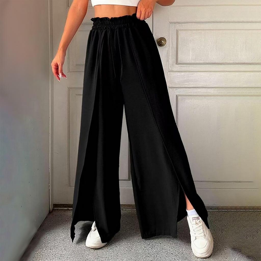 Ladies' Loose Casual Elegant And Comfortable High Waisted Pleated Wide Leg Pants