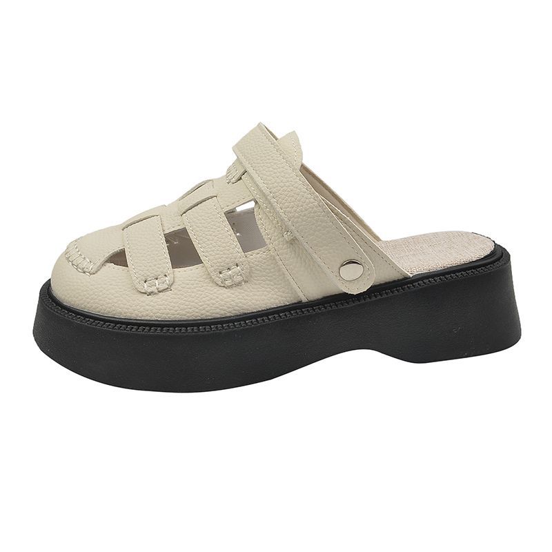 Thick-soled Bag Head Sandals Women's Summer Wear 2025 New Models with Skirts Breathable Hollow Roman Sports Hole Cool Slippers