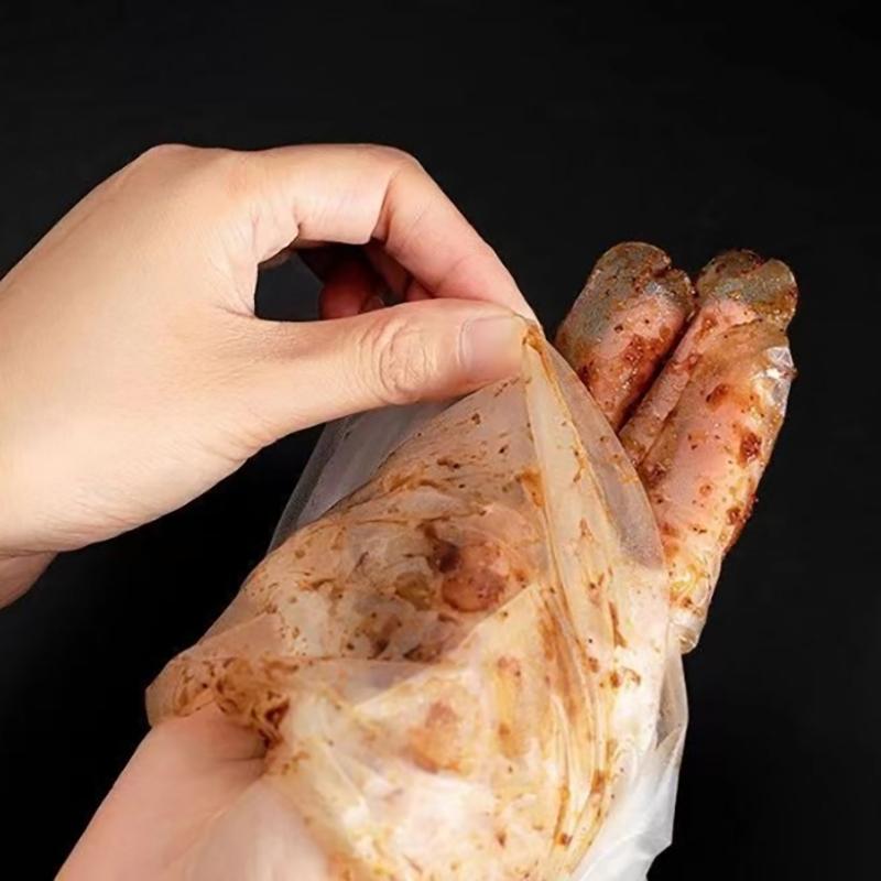 10 buc/sac Mănuși lungi din plastic de unică folosință, de calitate alimentară, cu manșete elastice, mănuși de protecție a brațului de uz casnic pentru bucătărie