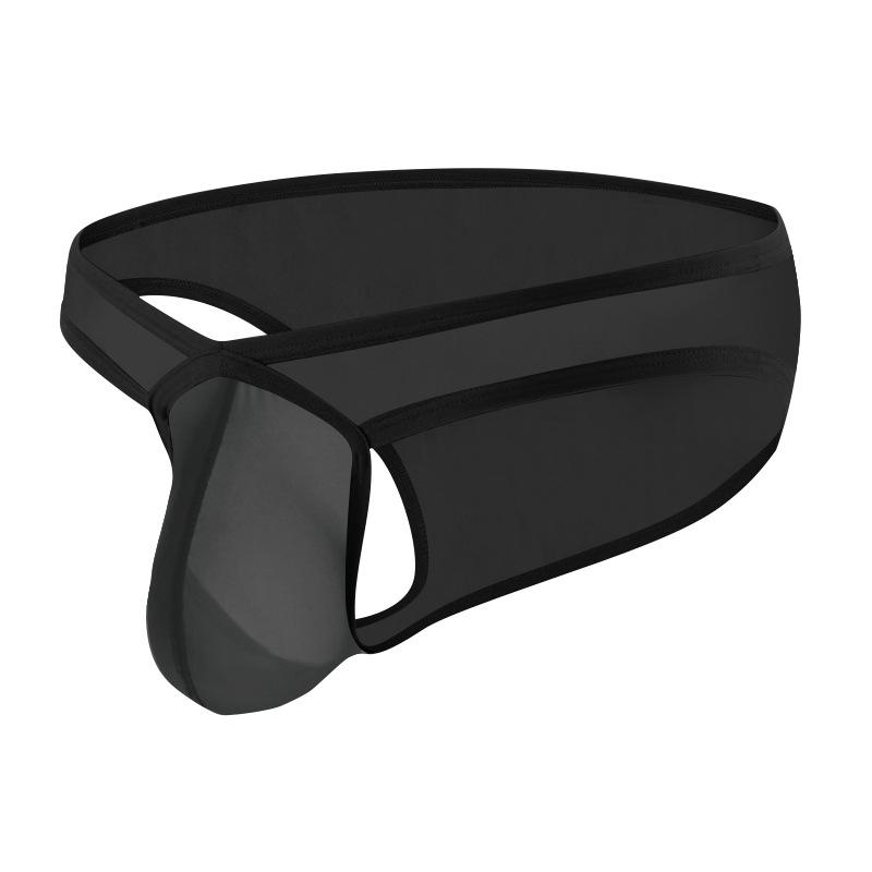 Pánské letní prodyšné trojúhelníkové spodní prádlo z ledového hedvábí s nízkým pasem - Módní, elastické, pohodlné a průhledné.