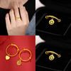 Brass Chic Gold Plated Ring With Customizable Fit And Symbolic Designs Women For