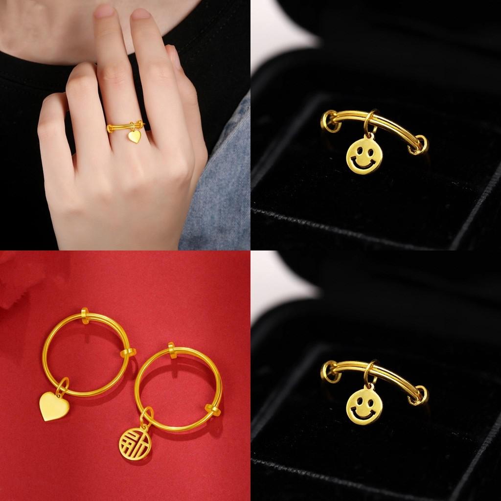 Brass Chic Gold Plated Ring With Customizable Fit And Symbolic Designs Women For