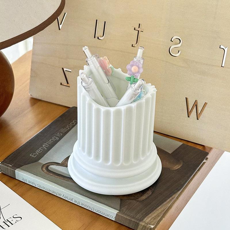 Creative Design Of Ancient Greek Style Roman Column Pen Container Home Pen Holder Desktop Storage Preferred For Holiday Gifts