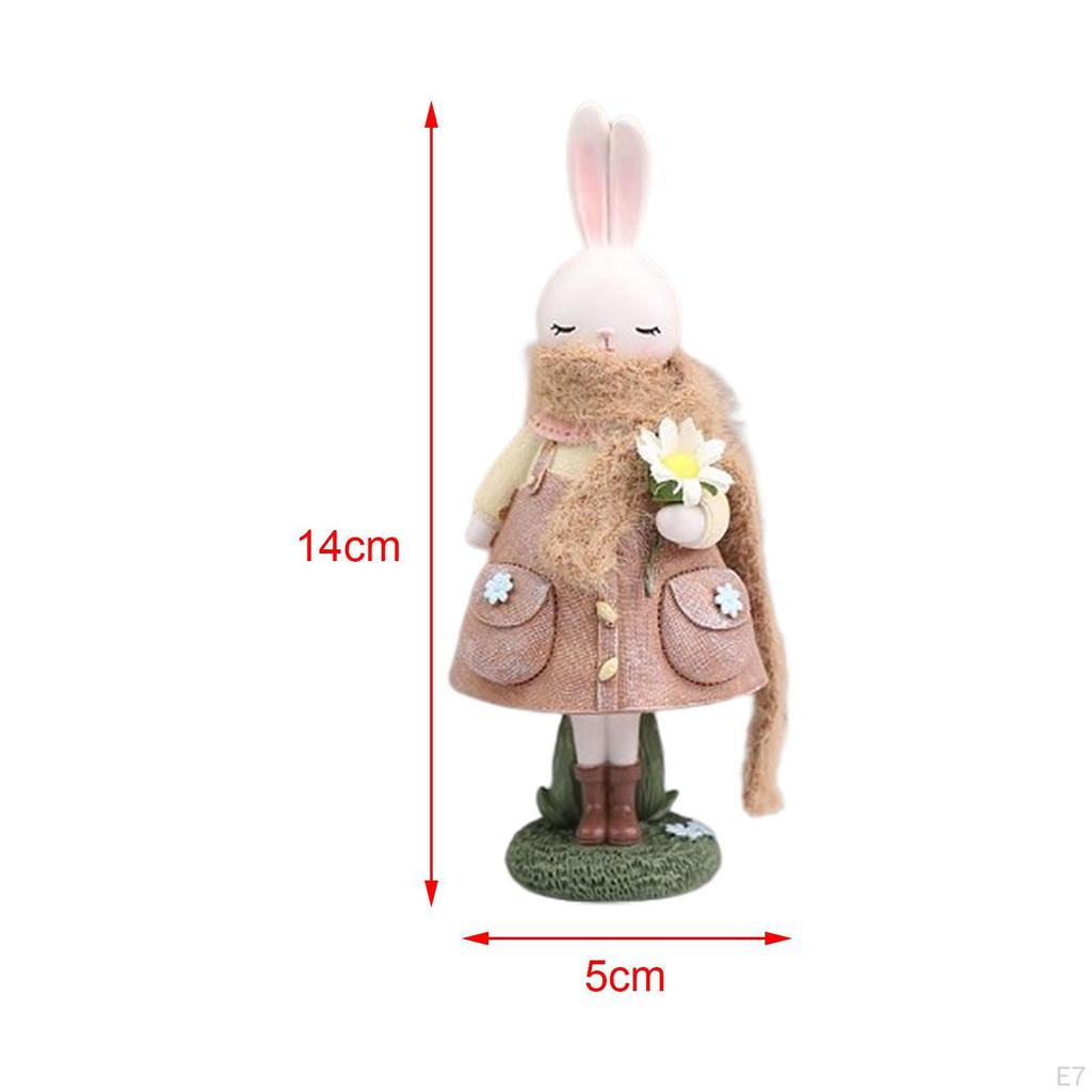 Easter Bunny Figurine Resin Crafts Living Room Desktop Ornament Statue Gift Decoration