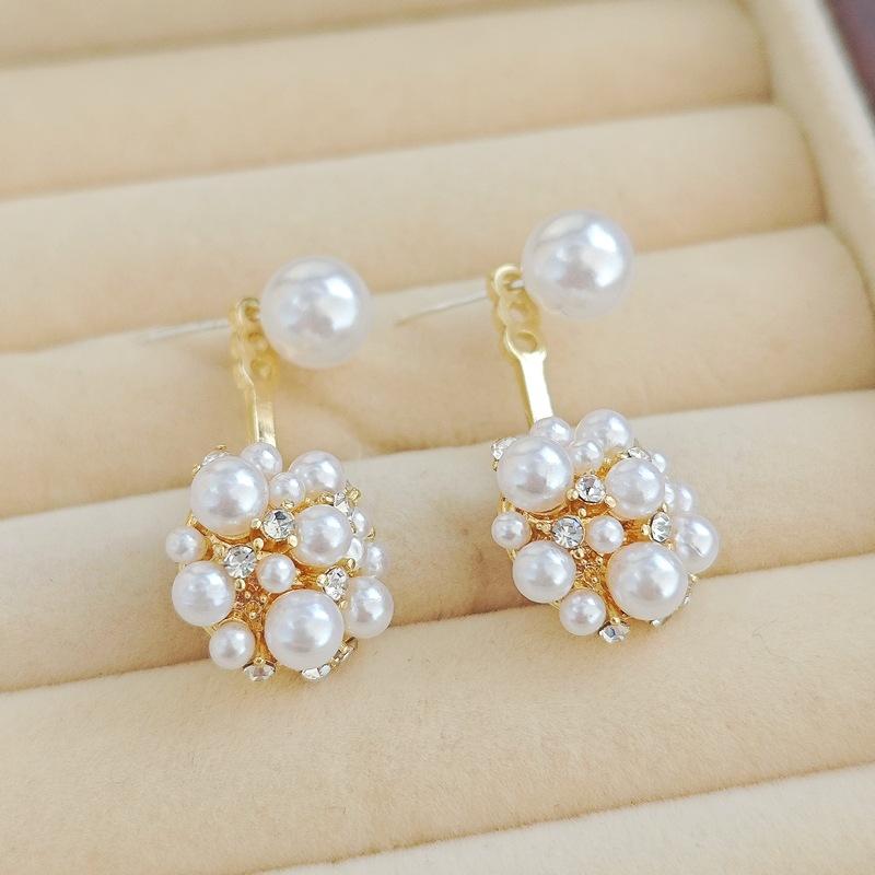 

Women s front and back earrings белый
